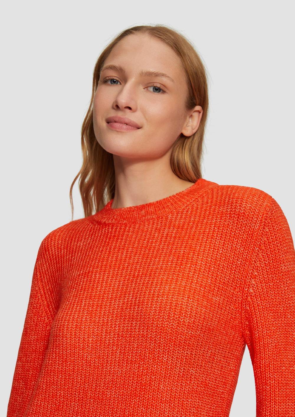 S.Oliver Strickpullover Mit Rippdetail Und Crew Neck