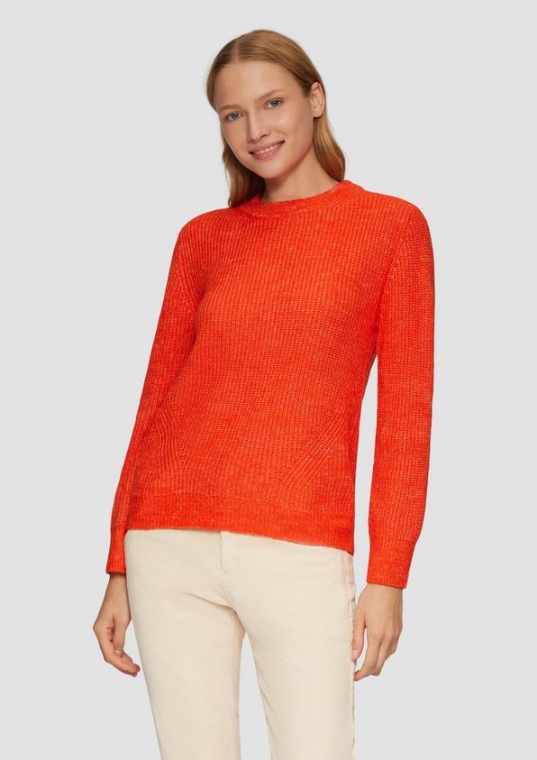 S.Oliver Strickpullover mit Rippdetail und Crew Neck