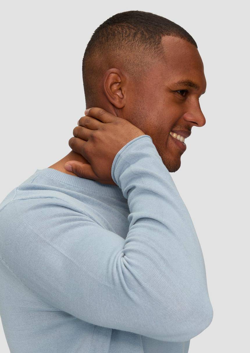 S.Oliver Strickpullover Mit Rollsaum Und Wascheffekt