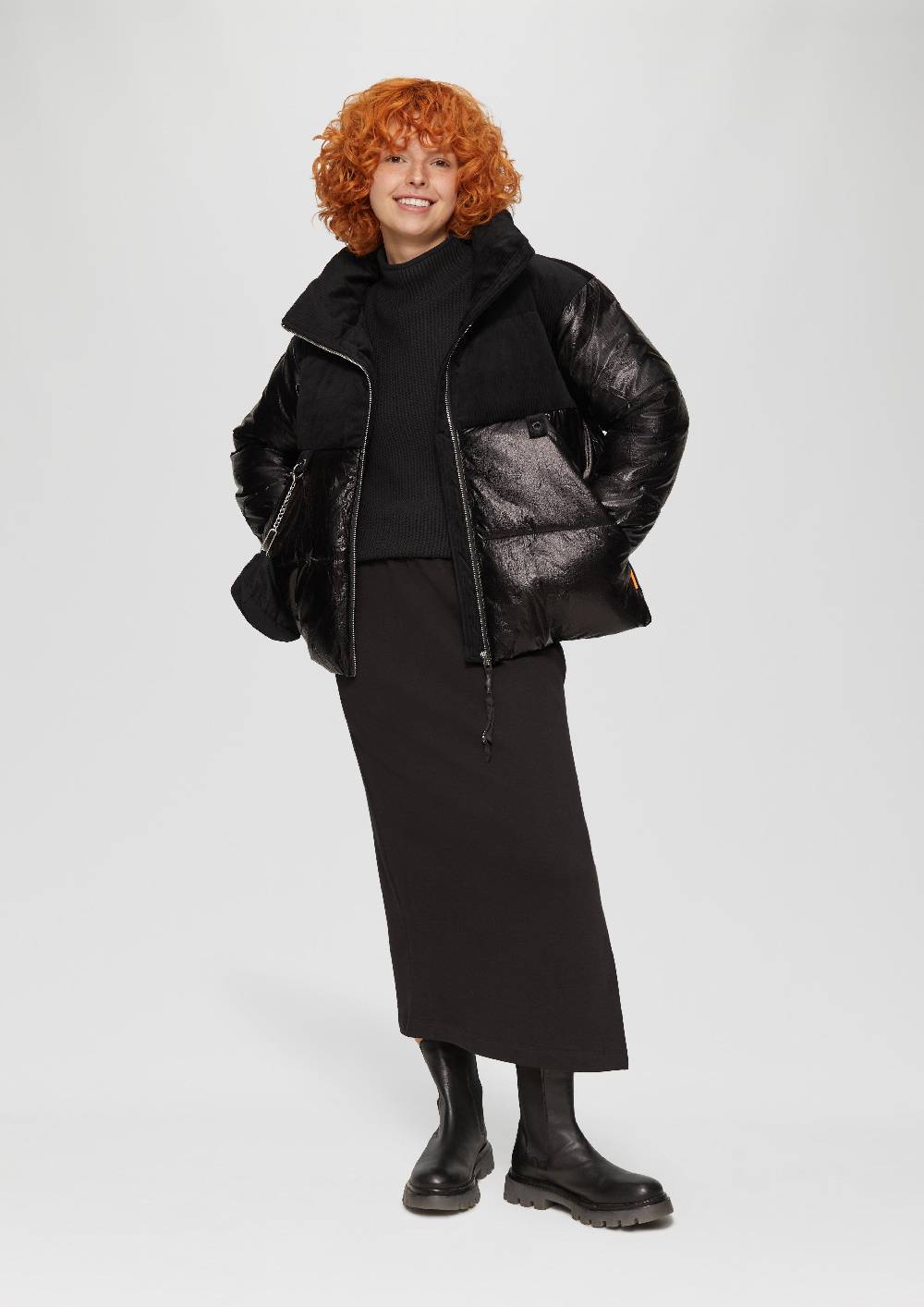 S.Oliver Strickpullover Mit Stehkragen Aus Baumwollmix