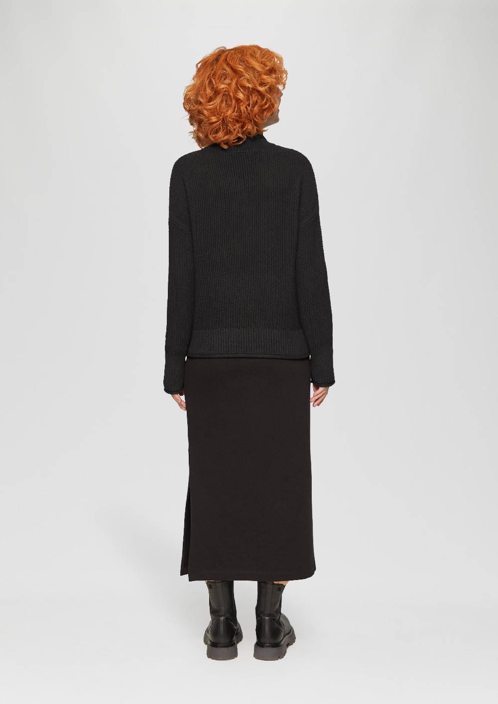 S.Oliver Strickpullover Mit Stehkragen Aus Baumwollmix