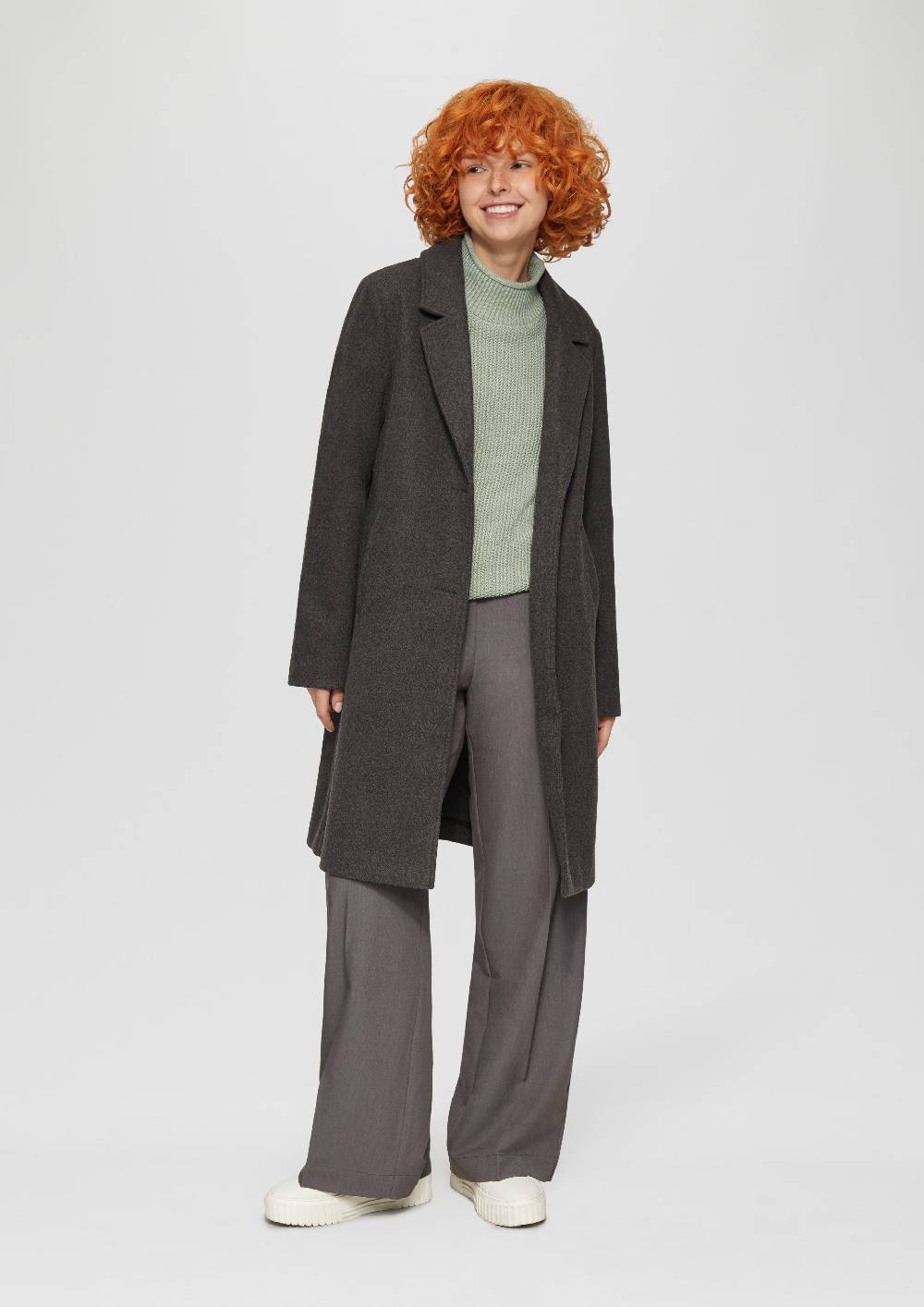 S.Oliver Strickpullover Mit Stehkragen Aus Baumwollmix