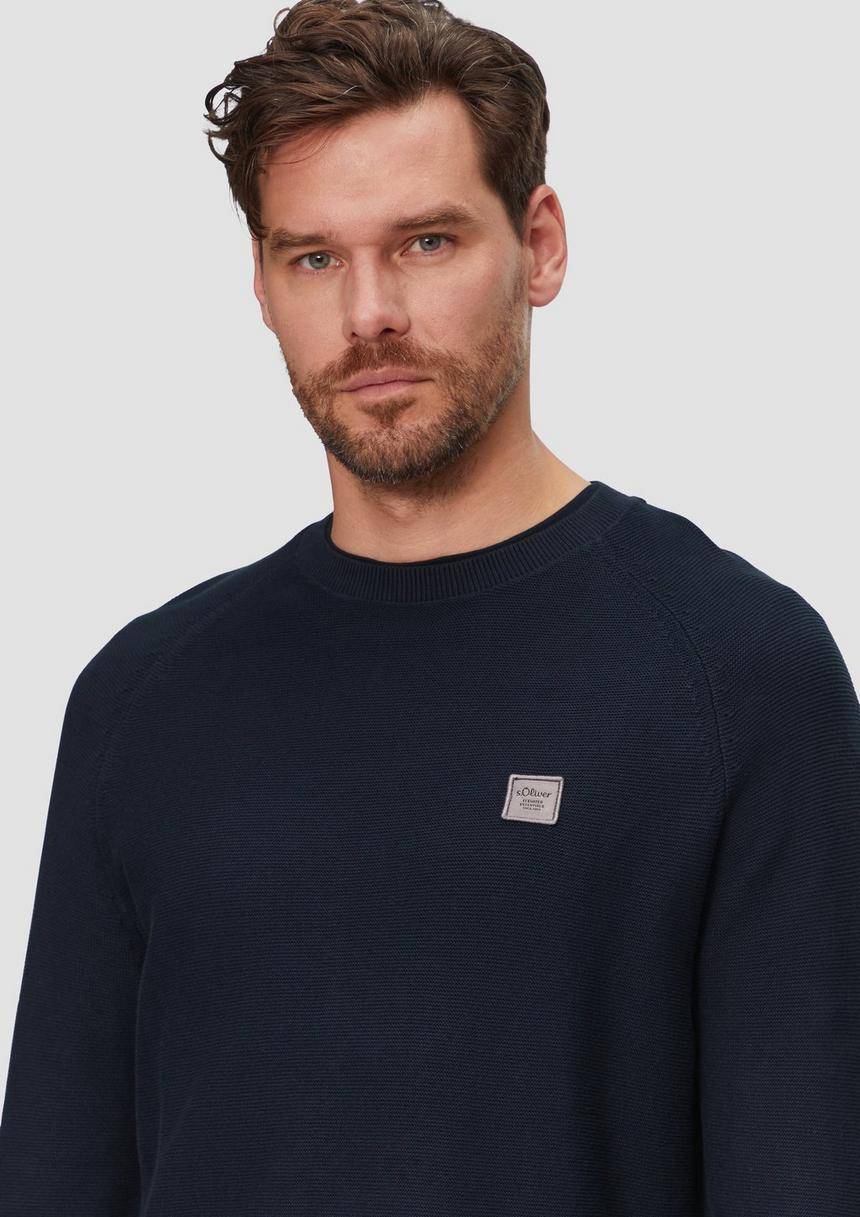 S.Oliver Strickpullover Mit Struktur Und Label-Patch