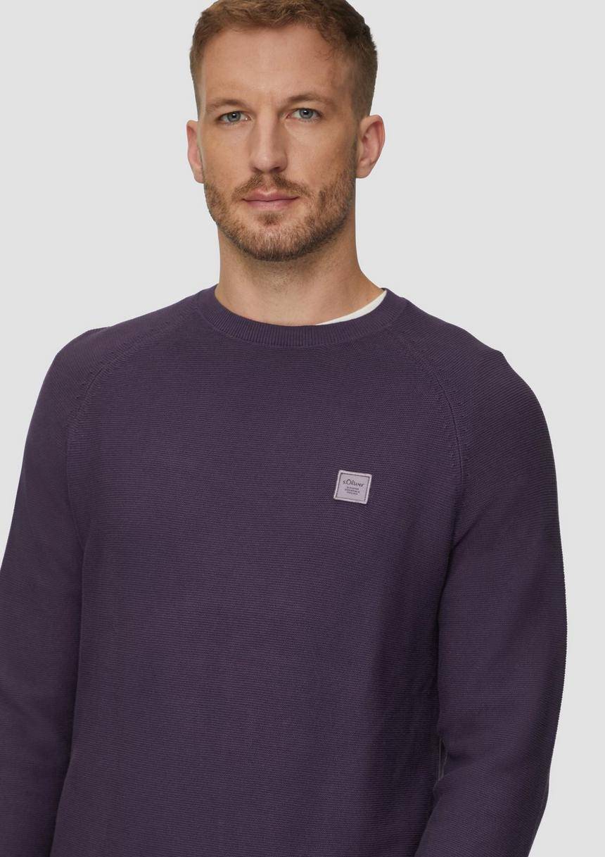 S.Oliver Strickpullover Mit Struktur Und Label-Patch