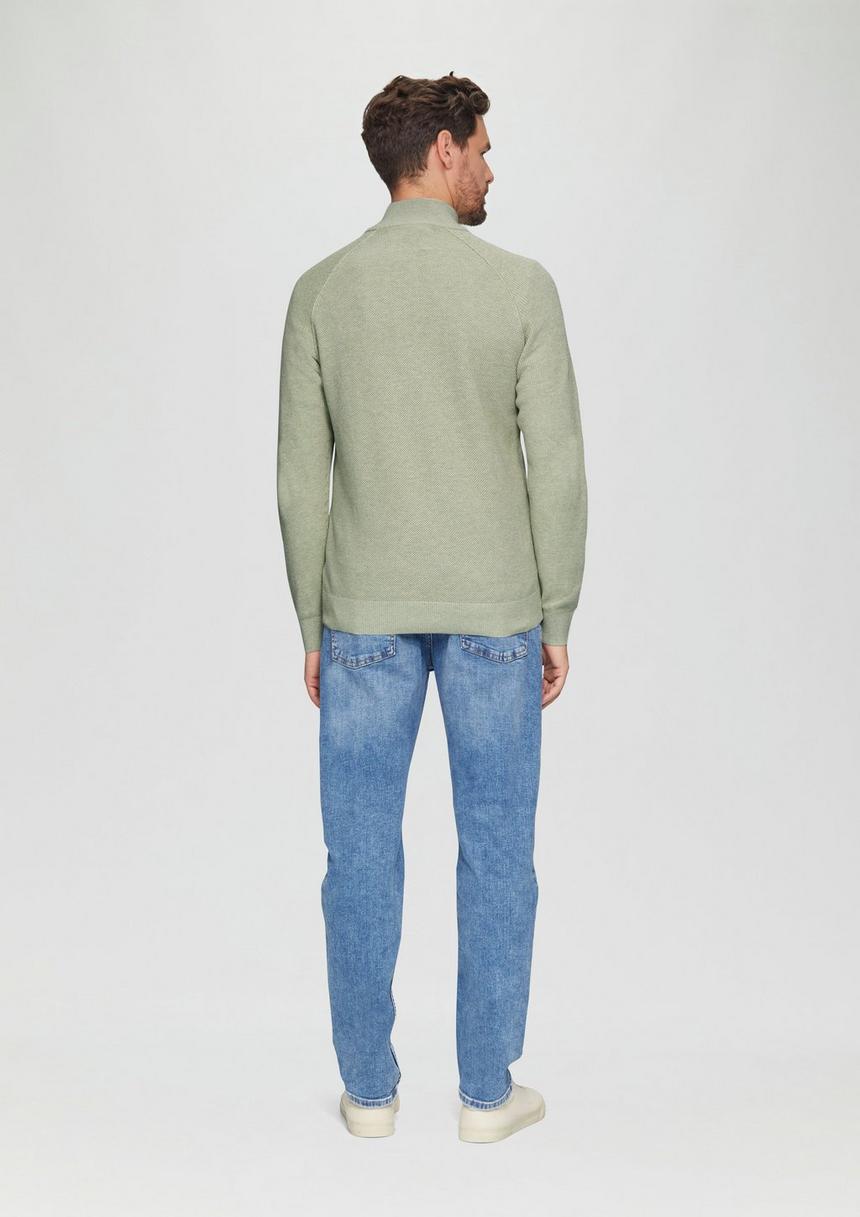 S.Oliver Strickpullover Mit Troyer-Kragen Und Strukturmix
