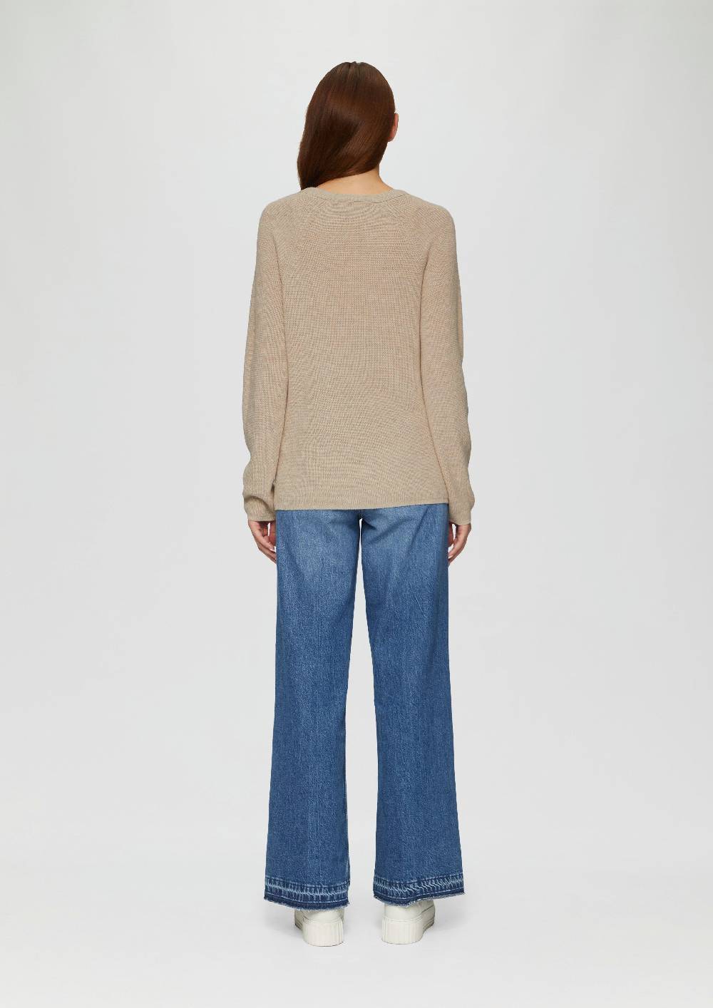 S.Oliver Strickpullover Mit V-Ausschnitt Aus Baumwollmix
