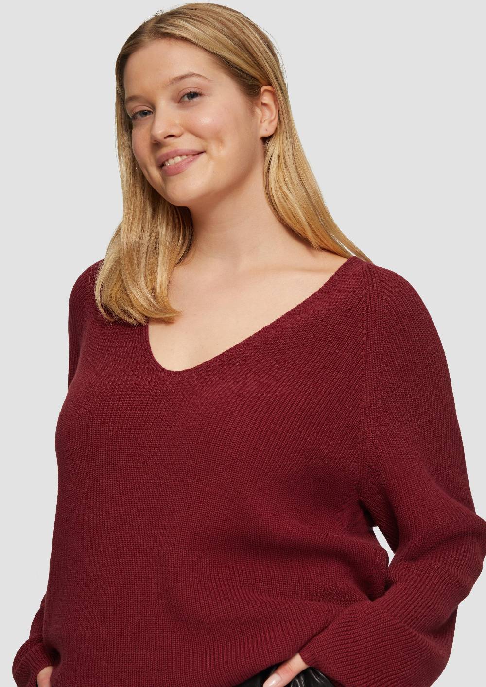 S.Oliver Strickpullover Mit V-Ausschnitt Im Loose Fit