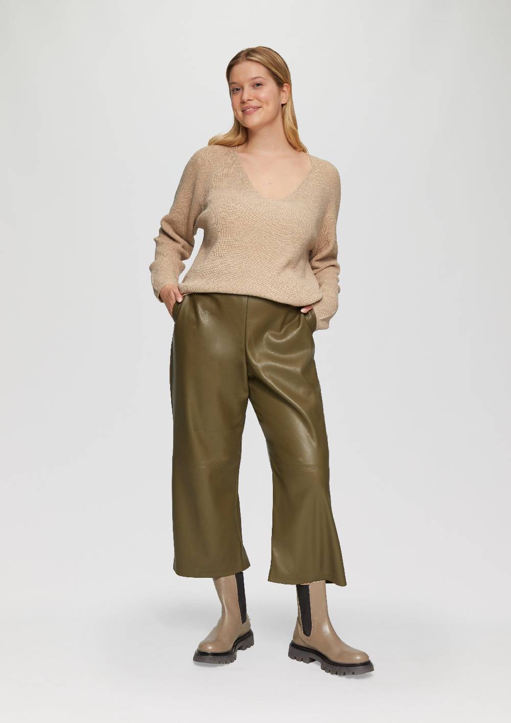 S.Oliver Strickpullover Mit V-Ausschnitt Im Loose Fit