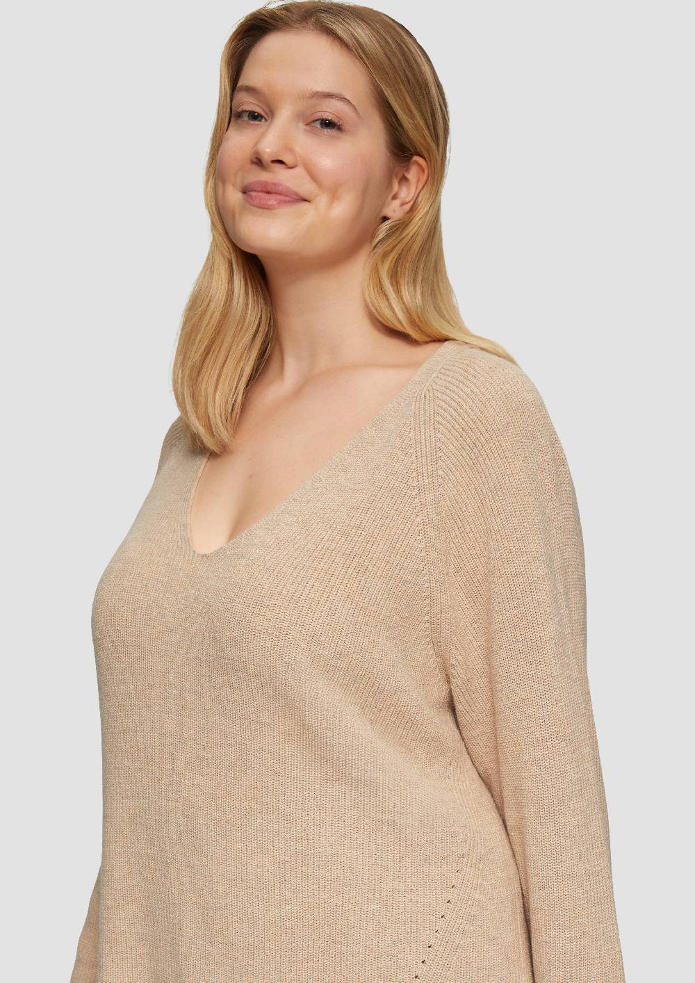 S.Oliver Strickpullover Mit V-Ausschnitt Im Loose Fit