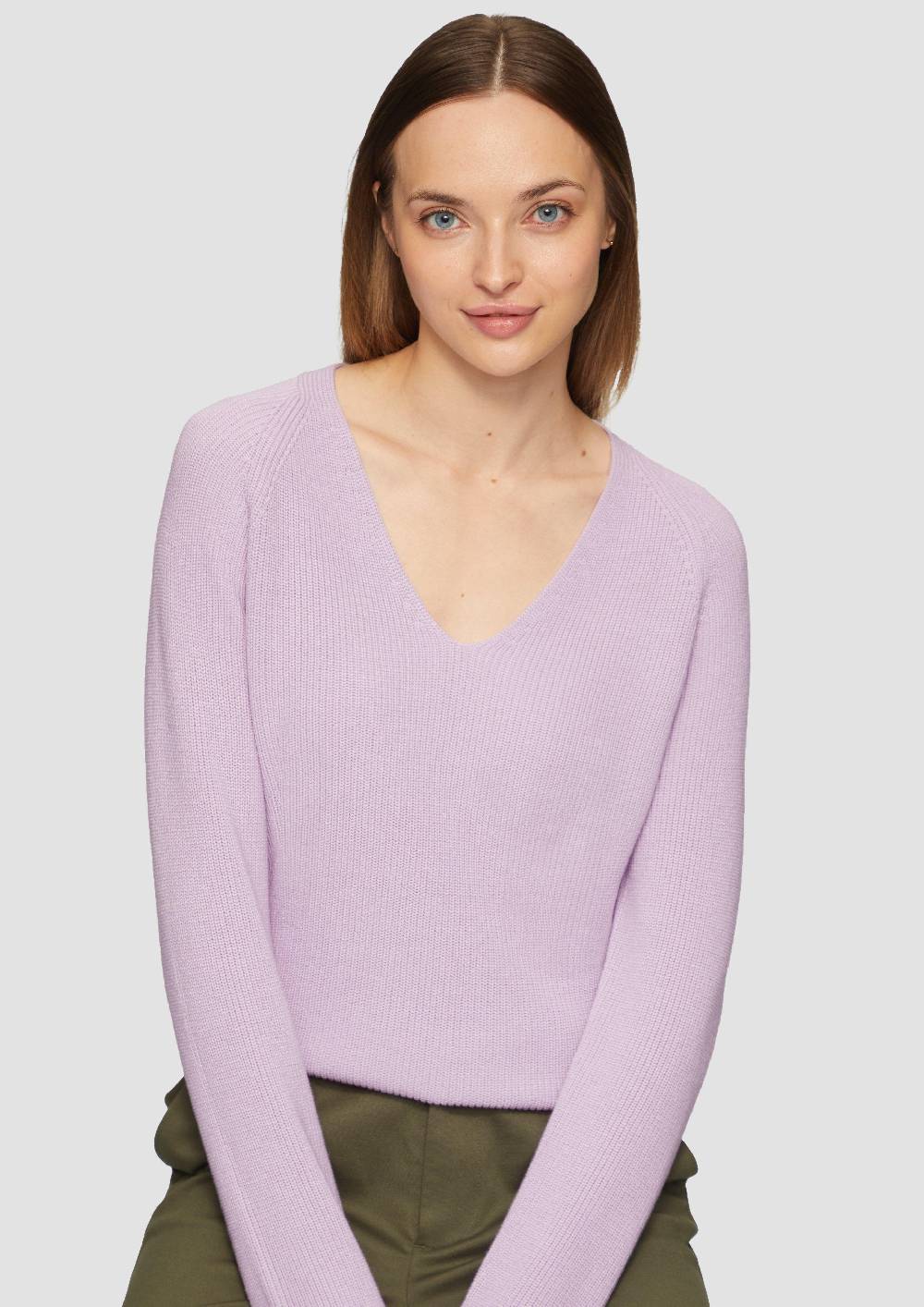 S.Oliver Strickpullover Mit V-Ausschnitt Und Raglan-Ärmeln