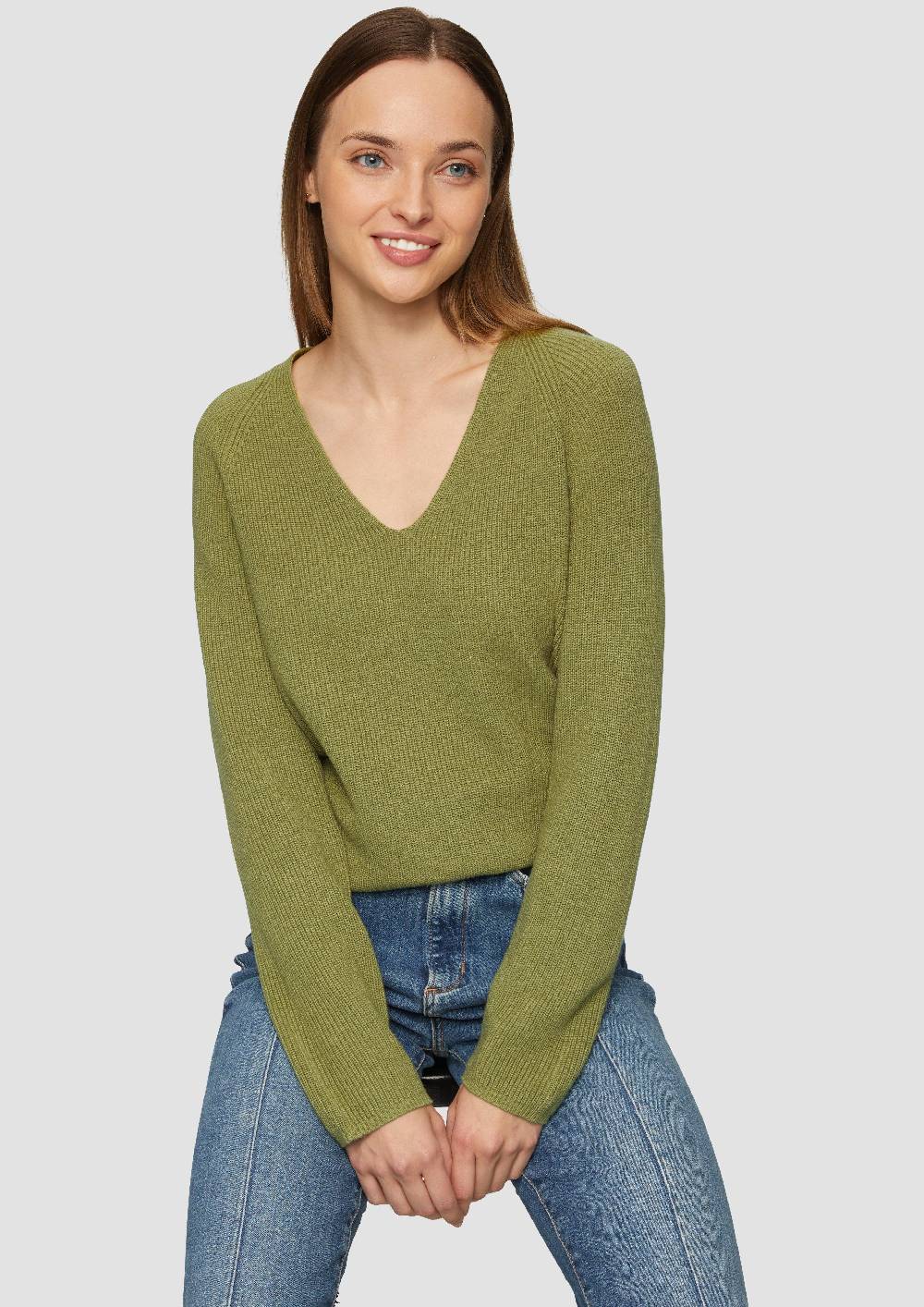 S.Oliver Strickpullover Mit V-Ausschnitt Und Raglan-Ärmeln