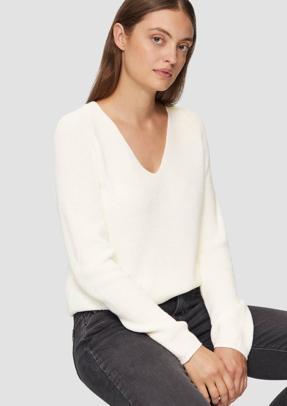 S.Oliver Strickpullover Mit V-Ausschnitt Und Raglan-Ärmeln