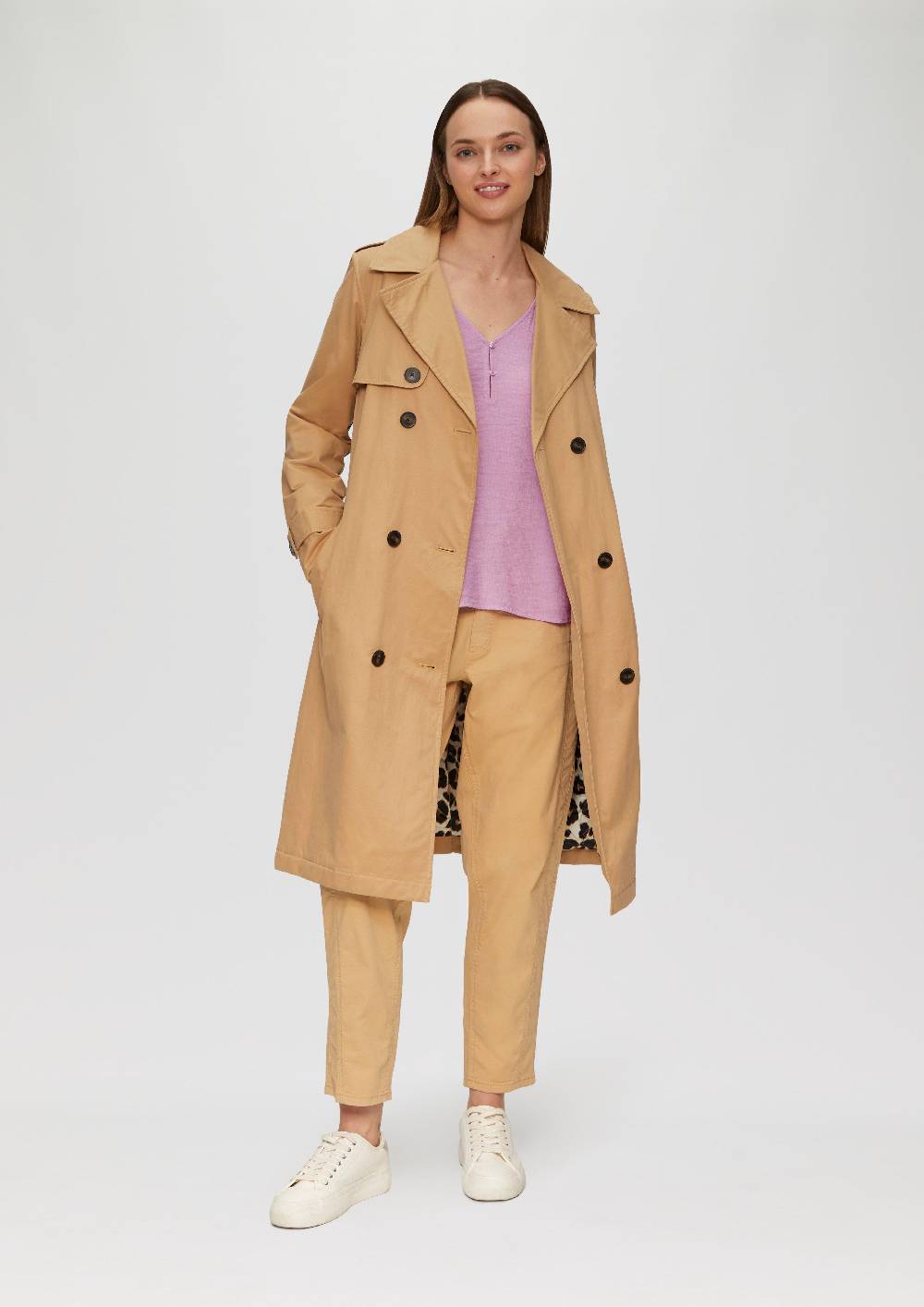 S.Oliver Strukturierte Bluse Aus Viskosemix Mit Smok Details