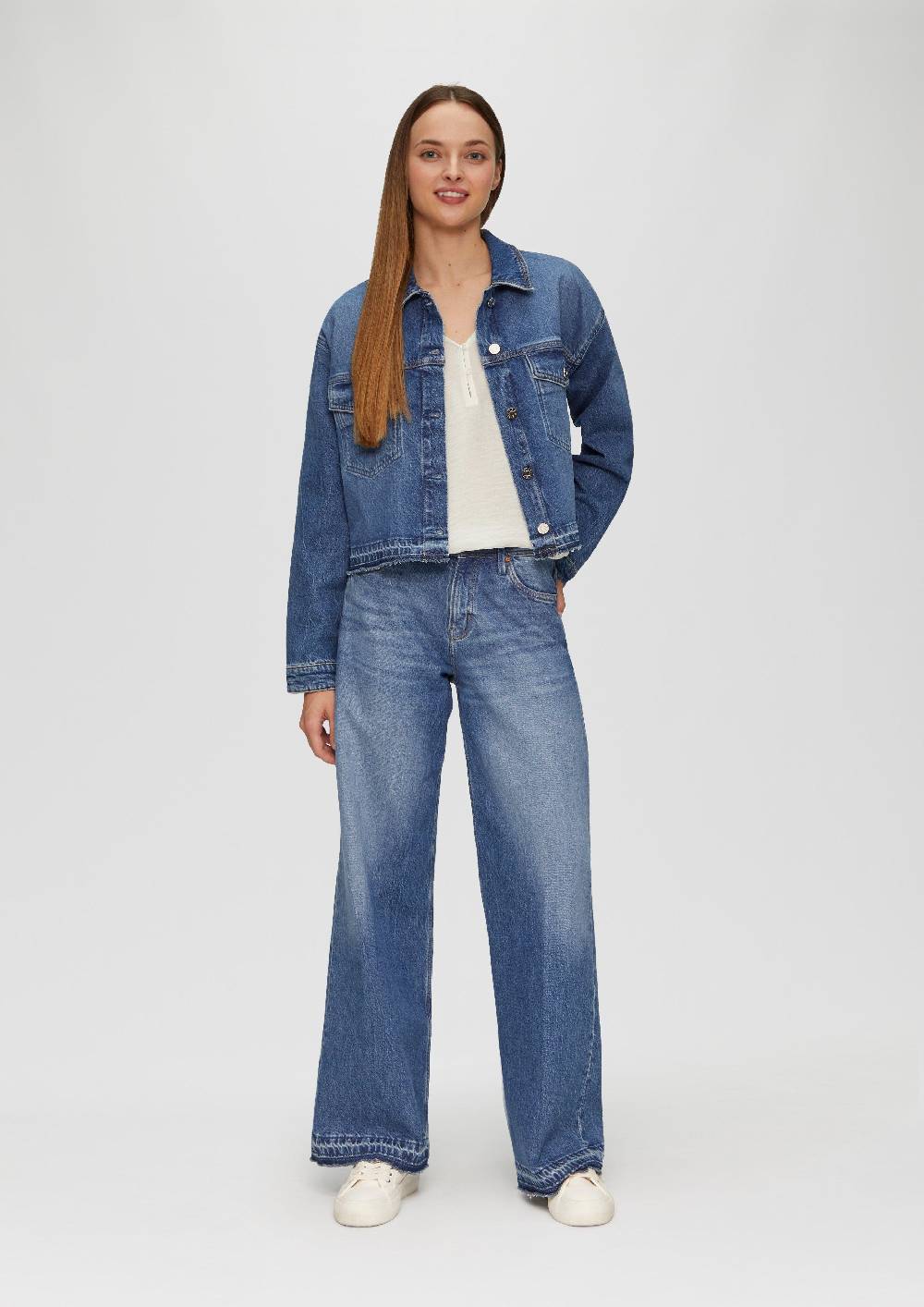 S.Oliver Strukturierte Bluse Aus Viskosemix Mit Smok Details