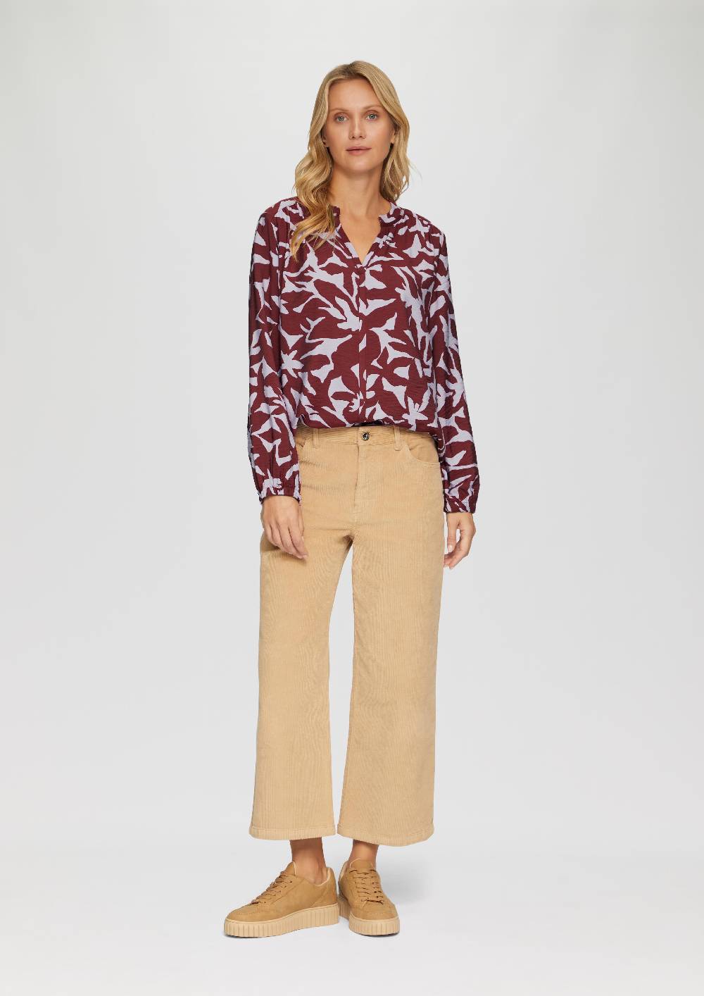 S.Oliver Strukturierte Viskose-Bluse Mit All-over-Print