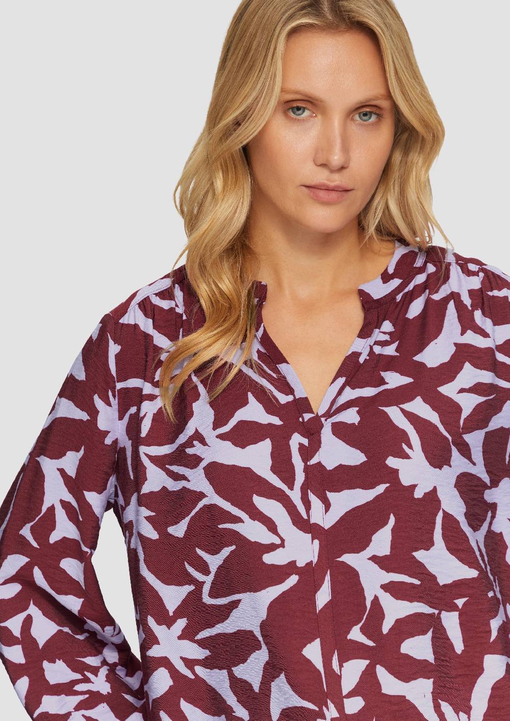 S.Oliver Strukturierte Viskose-Bluse Mit All-over-Print
