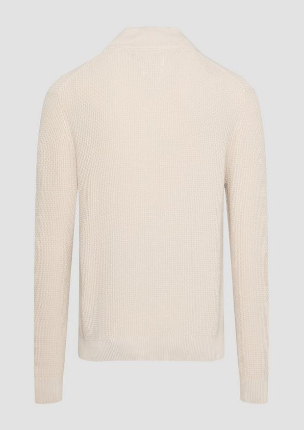 S.Oliver Strukturierter Strickpullover mit Troyerkragen