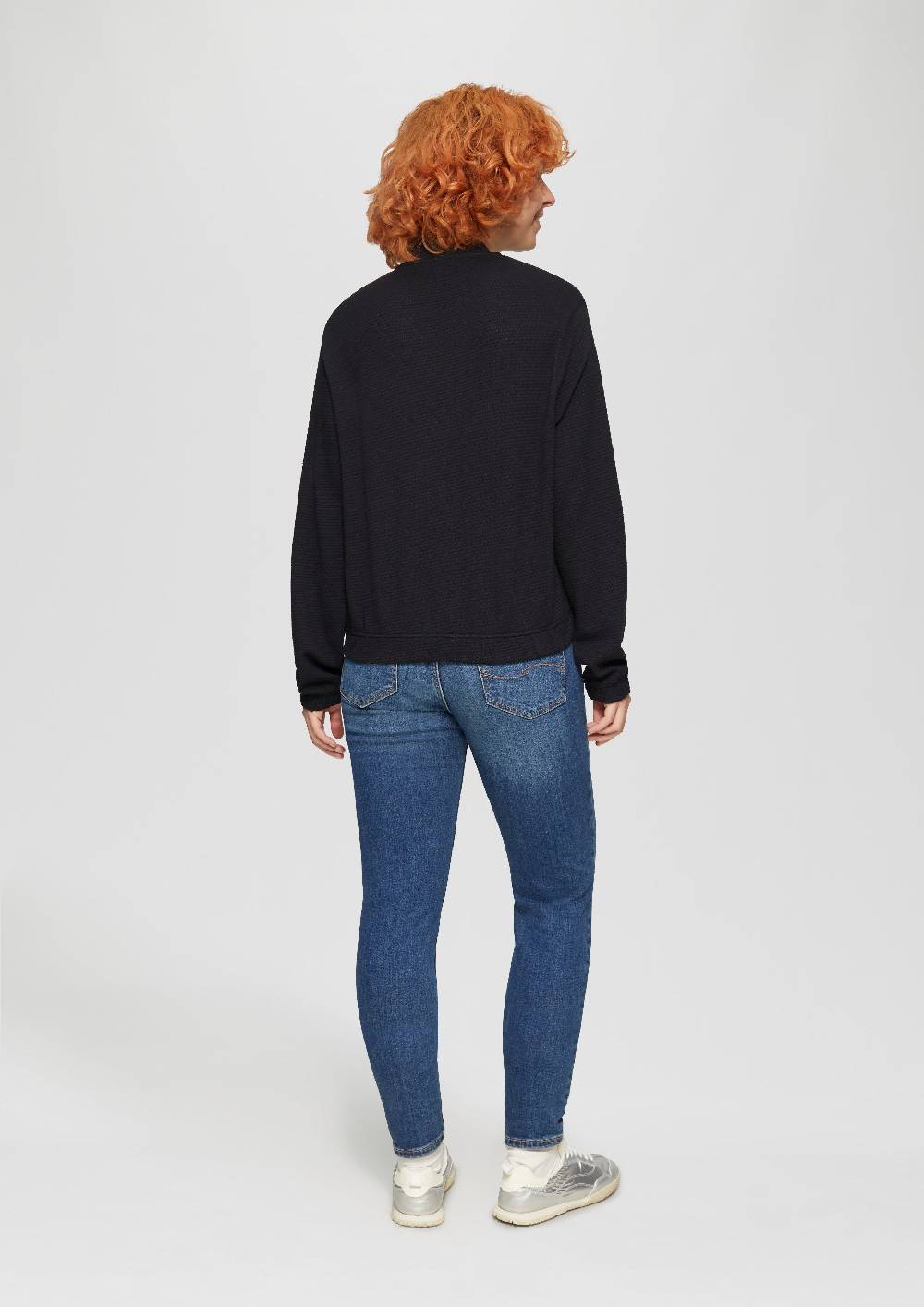S.Oliver Strukturierter Sweat-Blouson Aus Baumwollmix