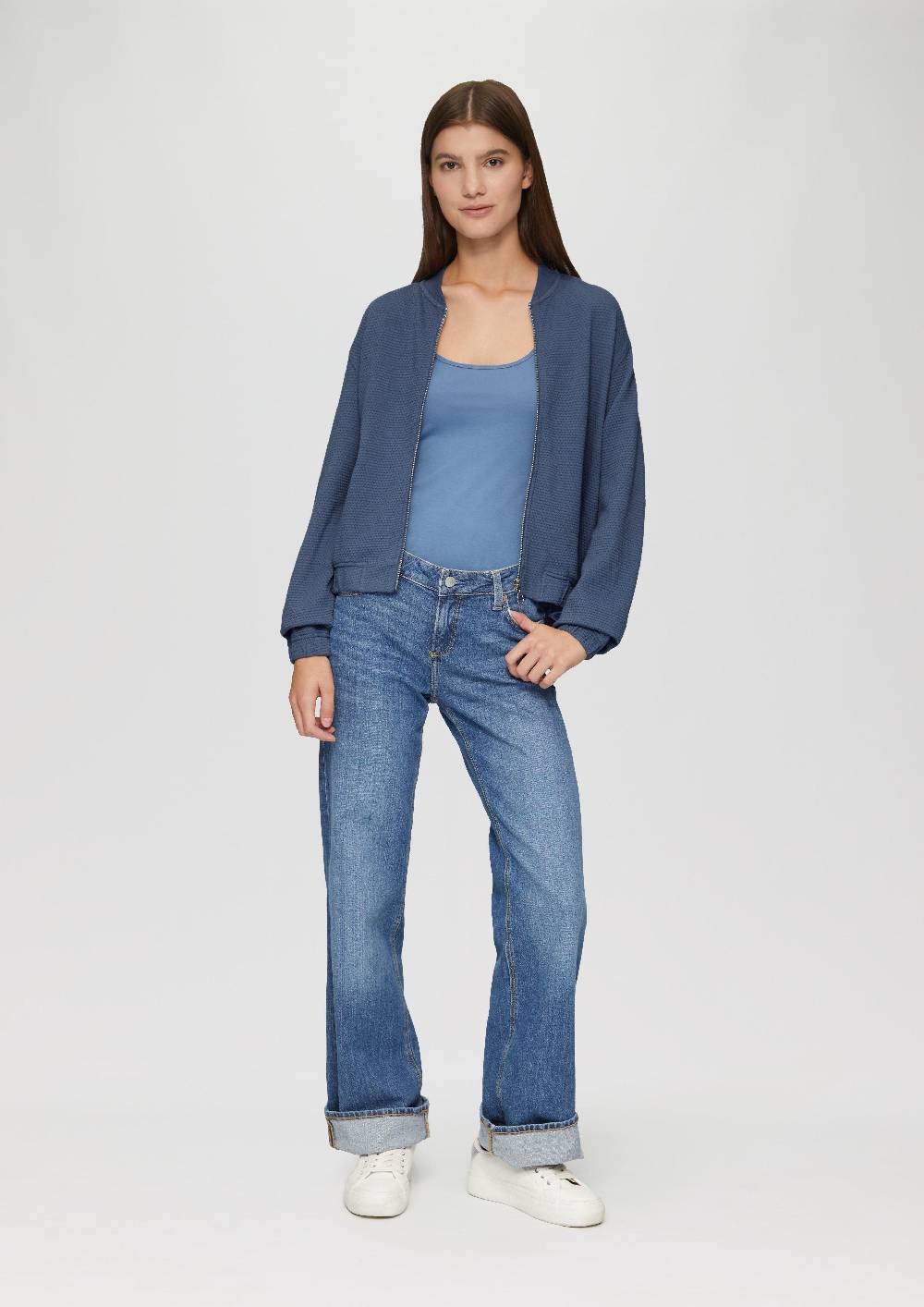 S.Oliver Strukturierter Sweat-Blouson Aus Baumwollmix