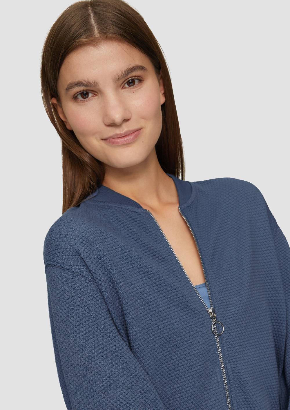 S.Oliver Strukturierter Sweat-Blouson Aus Baumwollmix