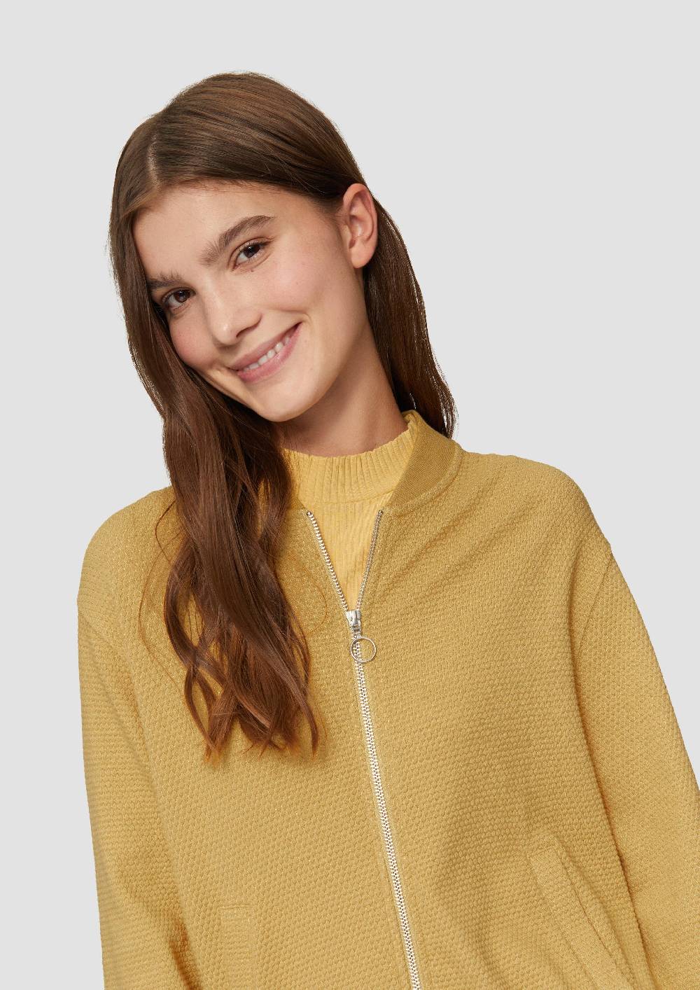S.Oliver Strukturierter Sweat-Blouson Aus Baumwollmix