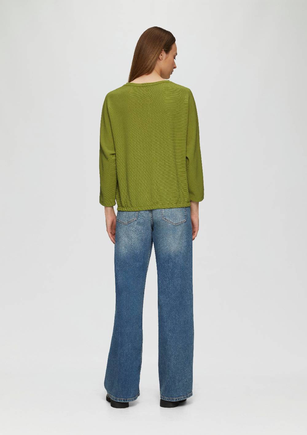 S.Oliver Strukturiertes Sweatshirt Mit Fledermausarm Im O-Shape