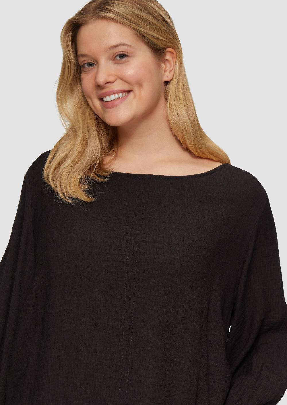 S.Oliver Strukturiertes T-Shirt Im Fabricmix Mit U-Boot-Ausschnitt