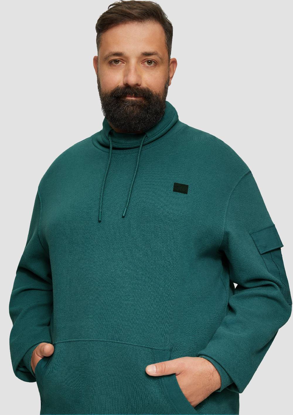 S.Oliver Sweatshirt Mit Kängurutasche Und Stehkragen