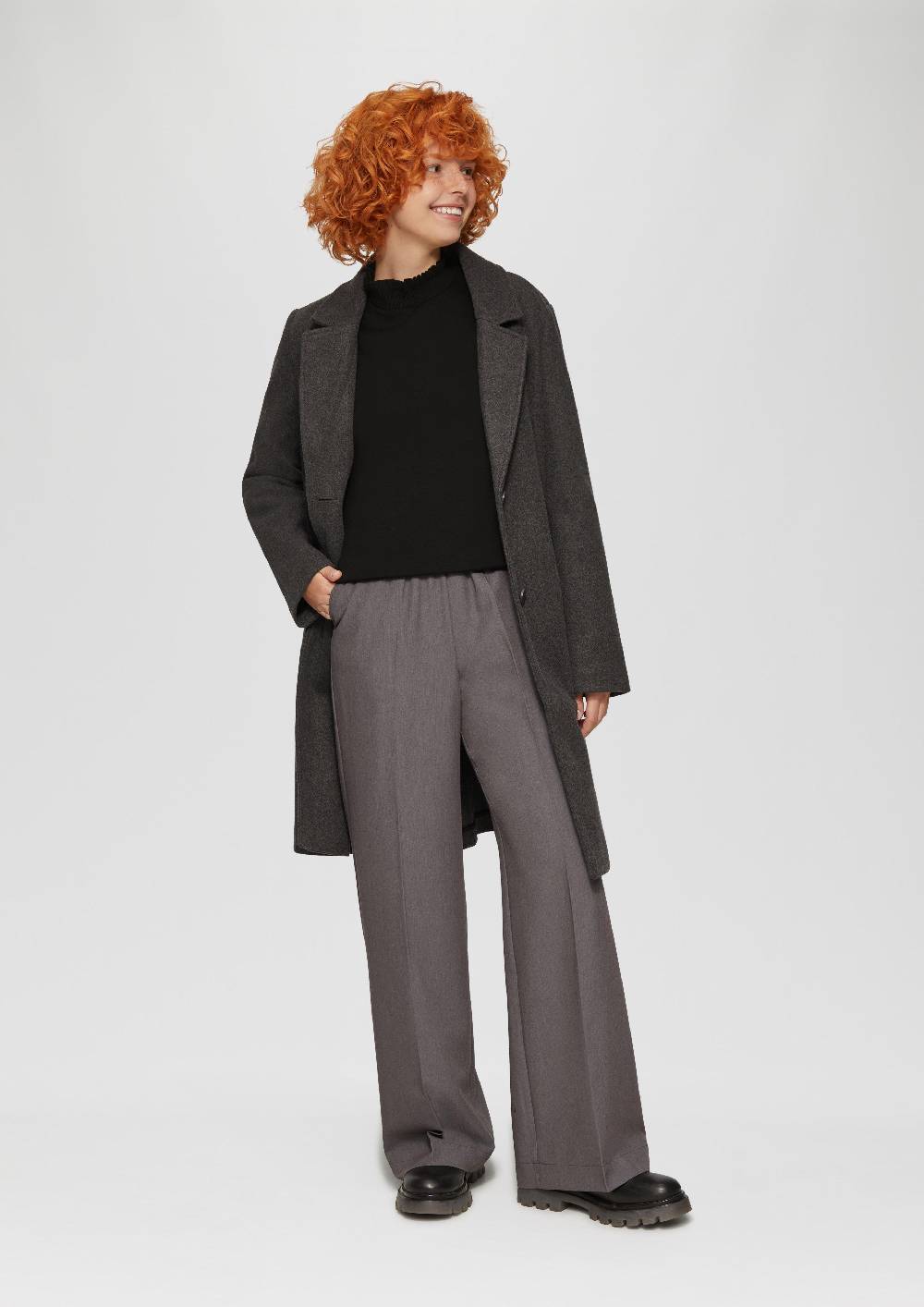 S.Oliver Sweatshirt Mit Strickkragen Aus Viskosemix