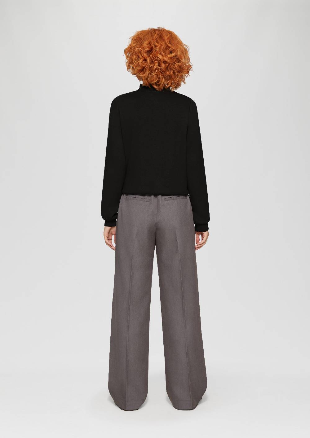 S.Oliver Sweatshirt Mit Strickkragen Aus Viskosemix