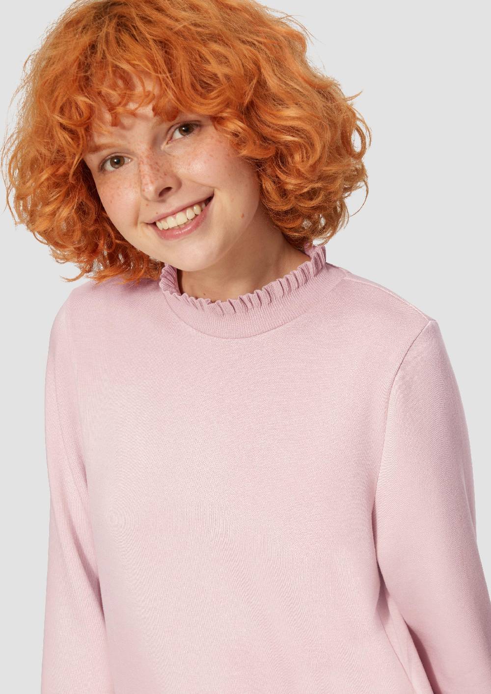 S.Oliver Sweatshirt Mit Strickkragen Aus Viskosemix