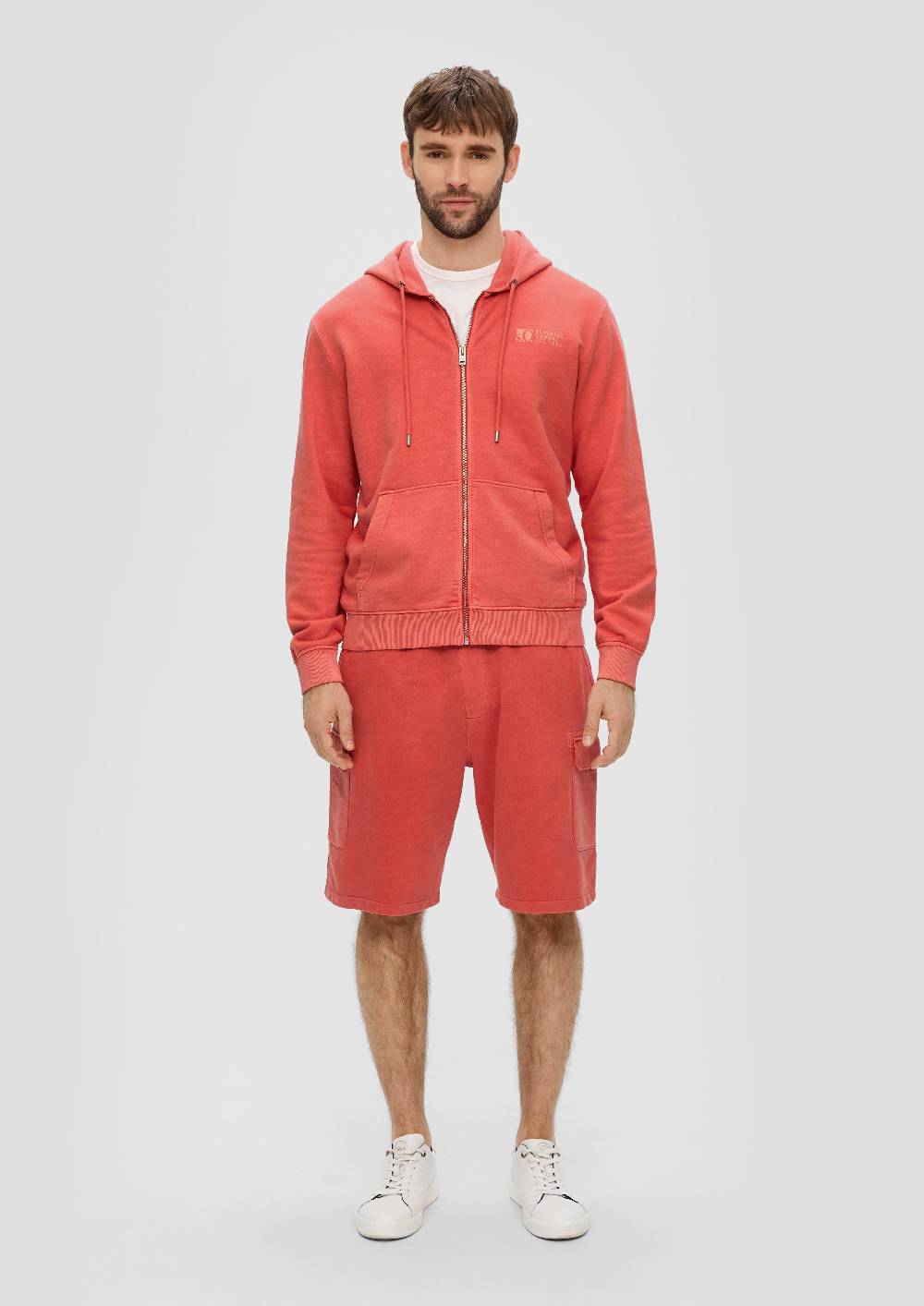 S.Oliver Sweatshirtjacke Mit Garment Dye Und Kapuze