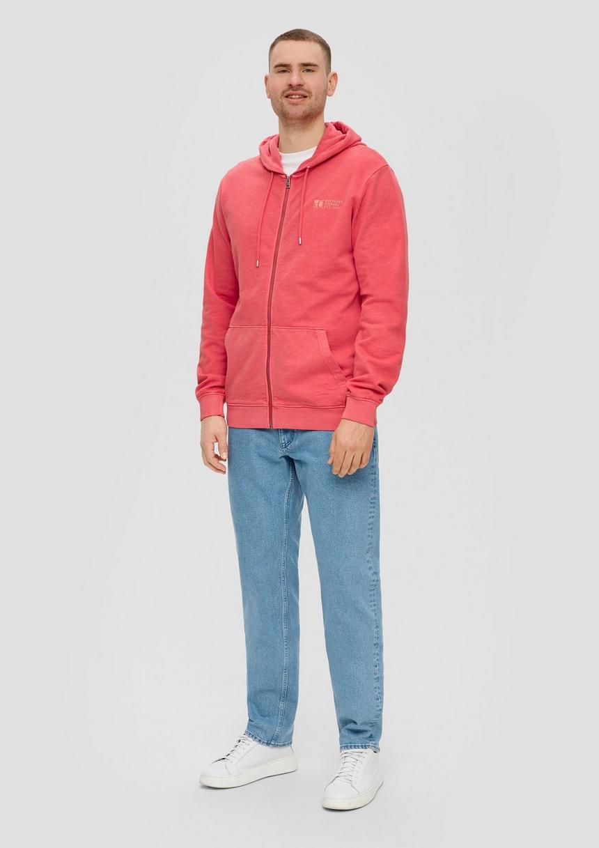 S.Oliver Sweatshirtjacke Mit Garment Dye Und Kapuze