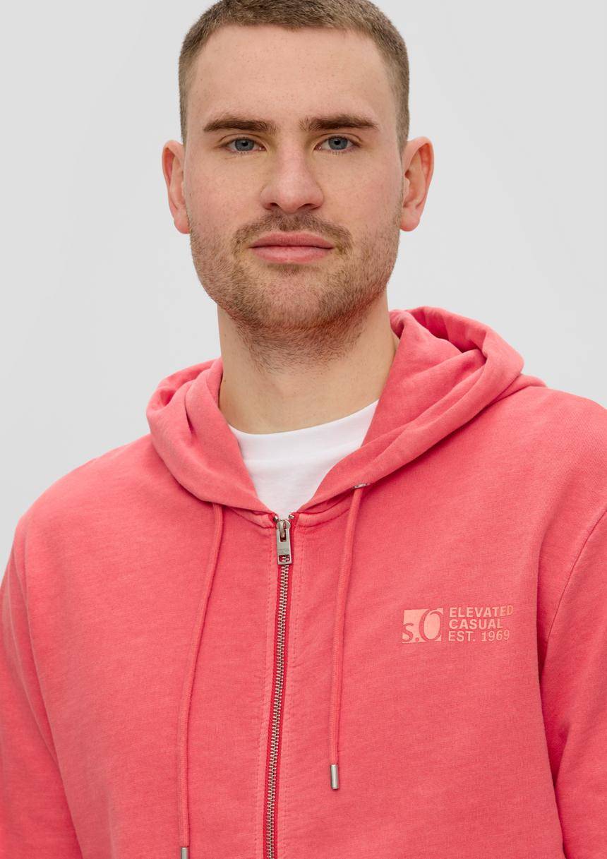 S.Oliver Sweatshirtjacke Mit Garment Dye Und Kapuze