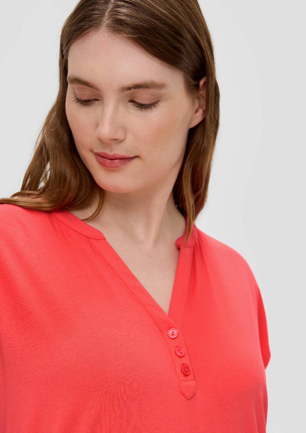 S.Oliver T-Shirt Aus Viskosestretch Mit V-Ausschnitt