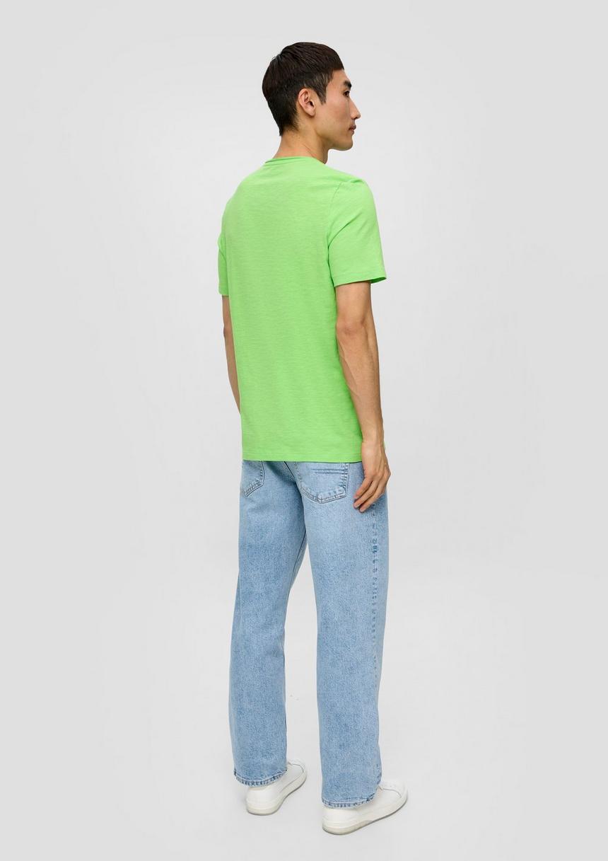 S.Oliver T-Shirt Mit Flammgarn-Struktur Und Logo-Print