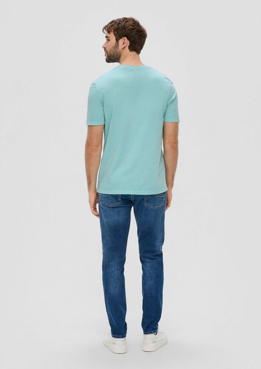 S.Oliver T-Shirt Mit Garment Dye Und Henley-Ausschnitt