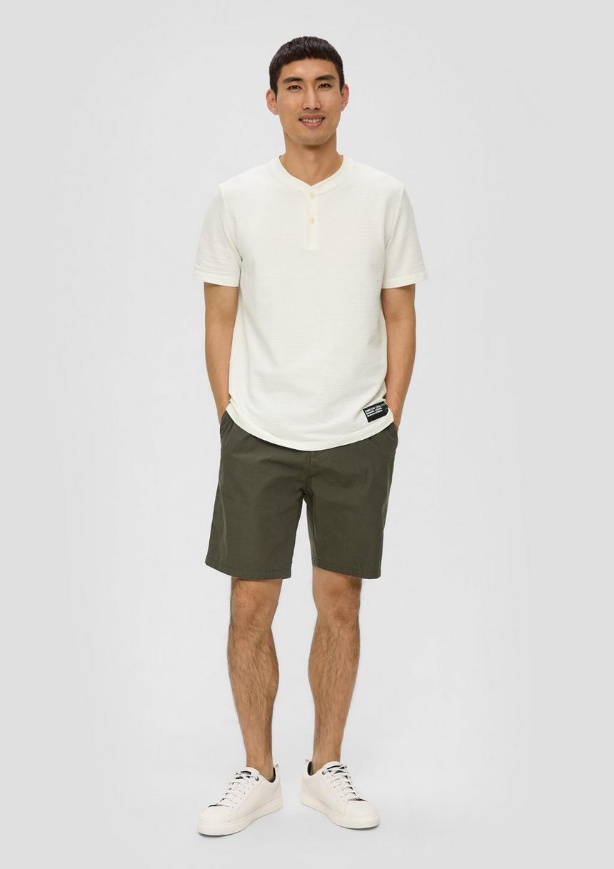 S.Oliver T-Shirt Mit Henley-Ausschnitt Und Applikation