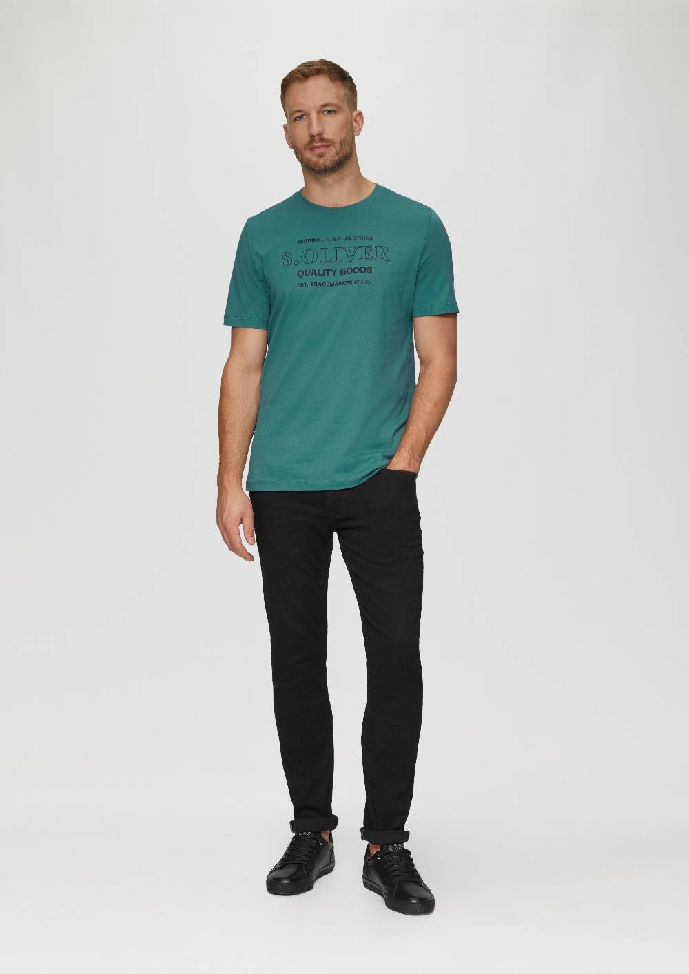 S.Oliver T-Shirt Mit Logo-Motiven Aus Reiner Baumwolle