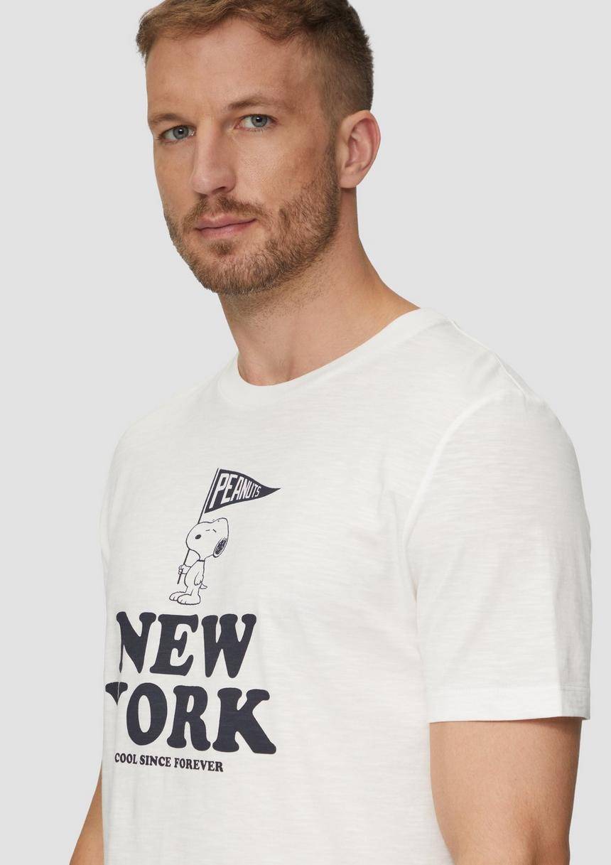 S.Oliver T-Shirt Mit Peanuts®-Motiv Und Flammgarnstruktur