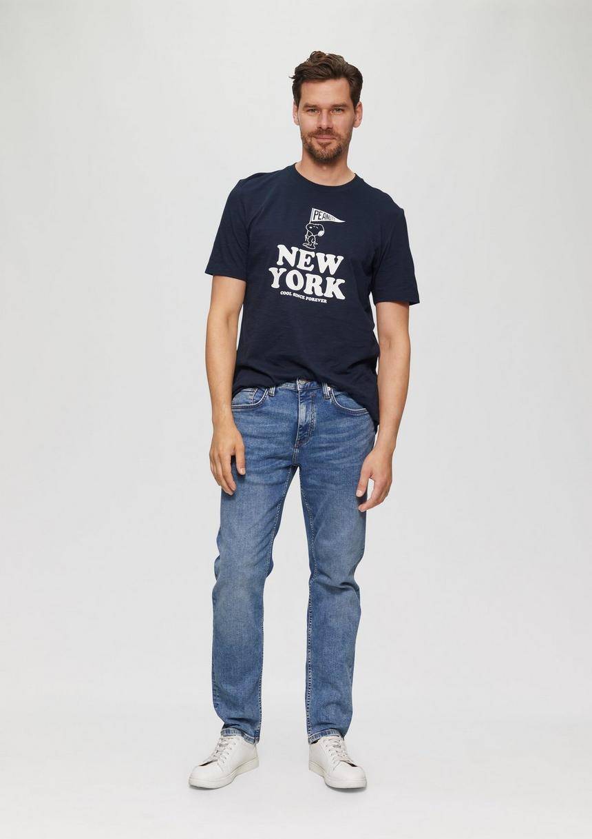 S.Oliver T-Shirt Mit Peanuts®-Motiv Und Flammgarnstruktur