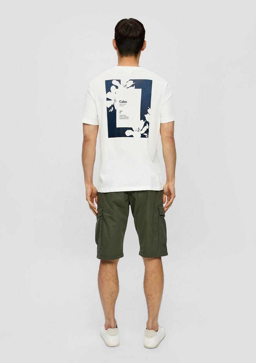 S.Oliver T-Shirt Mit Print-Details Und Flammgarnstruktur
