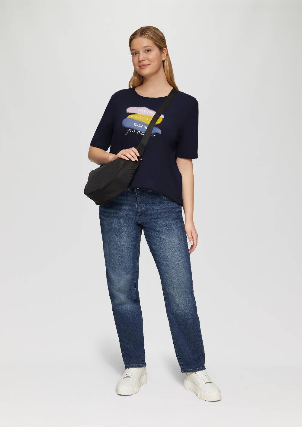 S.Oliver T-Shirt Mit Rundhalsausschnitt Und Front-Print