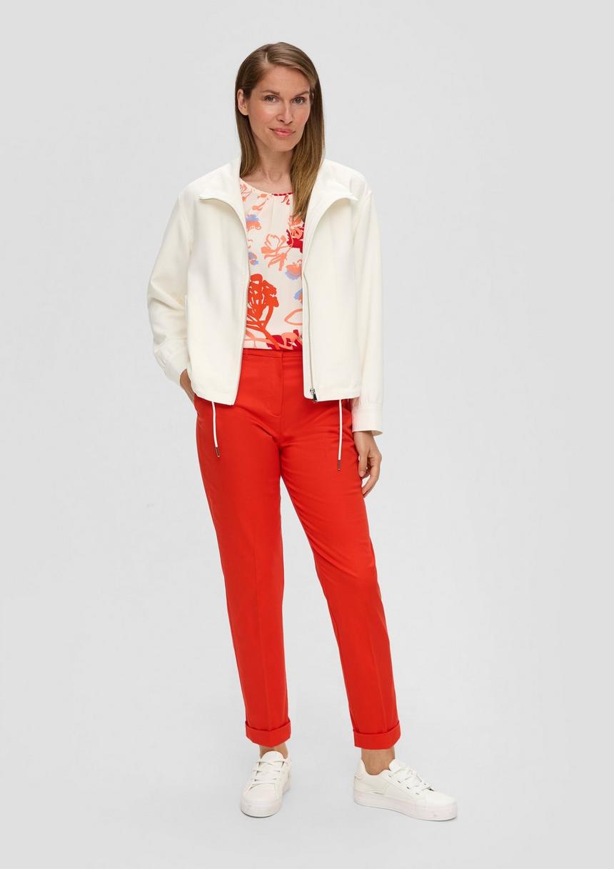 S.Oliver Tapered-Leg-Hose Aus Baumwollmix Mit Bundfalte