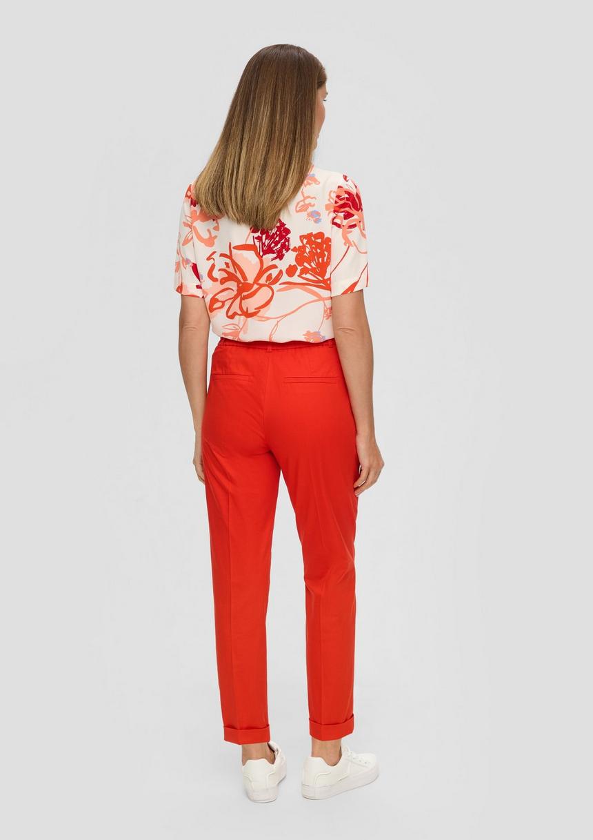 S.Oliver Tapered-Leg-Hose Aus Baumwollmix Mit Bundfalte