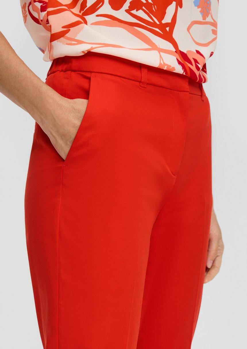 S.Oliver Tapered-Leg-Hose Aus Baumwollmix Mit Bundfalte