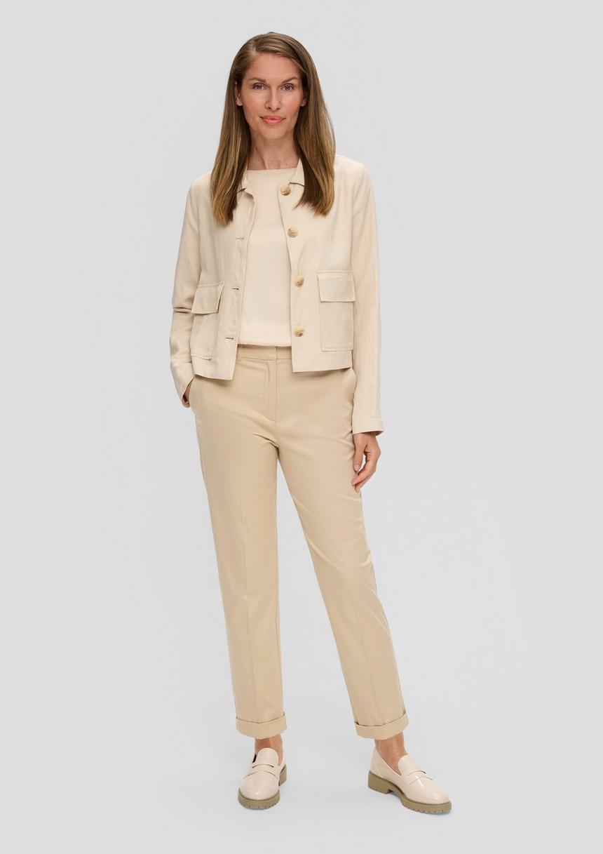 S.Oliver Tapered-Leg-Hose Aus Baumwollmix Mit Bundfalte