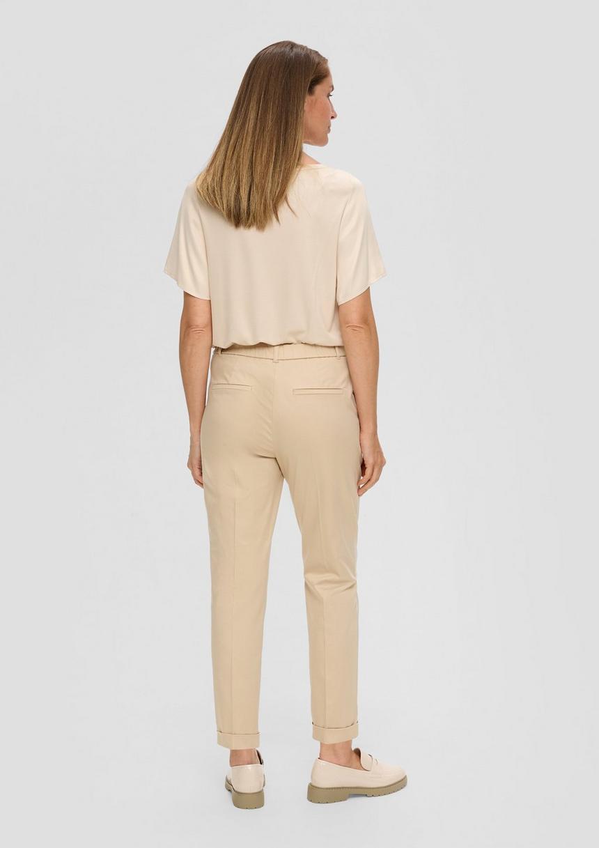 S.Oliver Tapered-Leg-Hose Aus Baumwollmix Mit Bundfalte