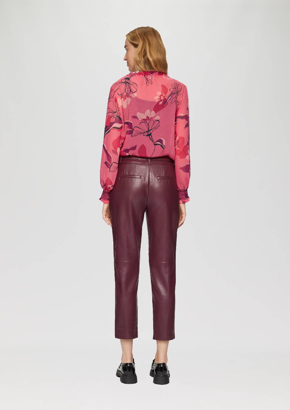 S.Oliver Transparente Chiffon-Bluse Mit Smok-Details