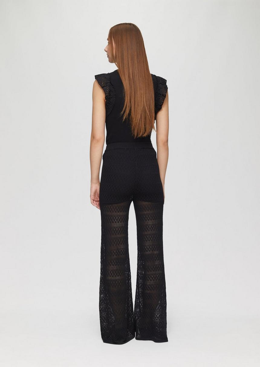S.Oliver Transparente Feinstrick-Hose Mit Ajourmuster Und Baumwollfutter